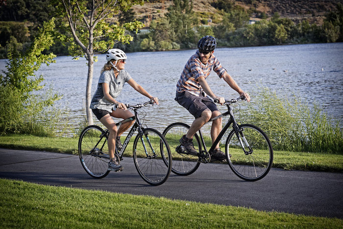 Biking at lake